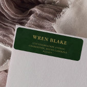 Eenvoudig Sage groen & Goud Script Retouradres Etiket