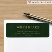 Eenvoudig Sage groen & Goud Script Retouradres Etiket