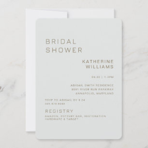 Eenvoudig Sage Modern Vrijgezellenfeest Kaart