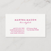 Eenvoudig salonscharen geborsteld monogram visitekaartje (Achterkant)