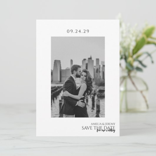 Eenvoudig Save The Date (Staand voorkant)