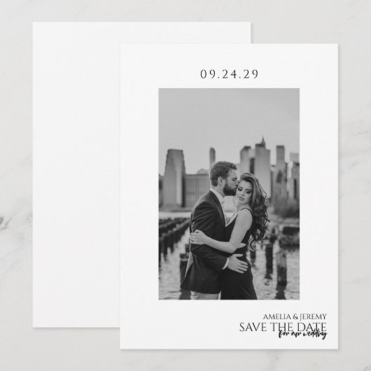 Eenvoudig Save The Date (Voorkant / Achterkant)