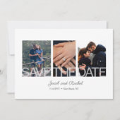 Eenvoudig Save the Date 3 Foto bruiloft Verloving (Voorkant)