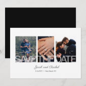 Eenvoudig Save the Date 3 Foto bruiloft Verloving (Voorkant / Achterkant)