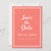 Eenvoudig Save The Date Koraal Bruiloft Script (Voorkant)