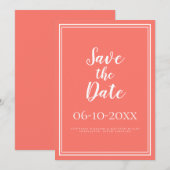 Eenvoudig Save The Date Koraal Bruiloft Script (Voorkant / Achterkant)