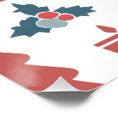 Eenvoudig Scandinavisch kerstpatroon Perfect Poster (Hoek)