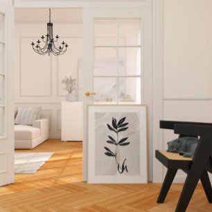 Eenvoudig Scandinavisch zwart takje poster