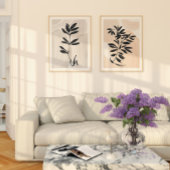 Eenvoudig Scandinavisch zwart takje poster Muurkunst Sets