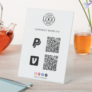 Eenvoudig scannen om zakelijk logo Qr-code tafelmo Reclamebord Met Voetstuk
