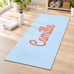 Eenvoudig Schattig Blauw en Oranje Persoonlijk Sch Yogamat