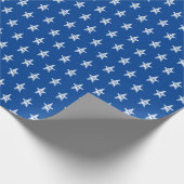Eenvoudig schattig blauw wit hand verzonken sterre cadeaupapier (Hoek)