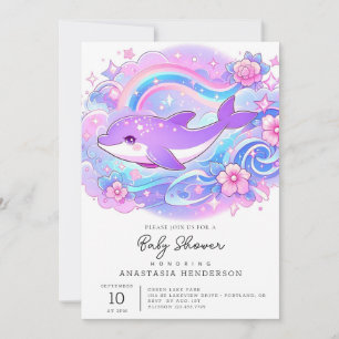 Eenvoudig Schattig Dolfijn Baby shower Kaart