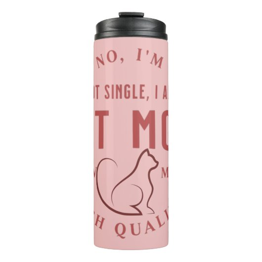 Eenvoudig schattig, ik ben niet vrijgezel, ik ben  thermosbeker (Voorkant)