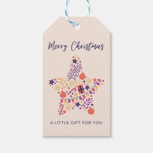 Eenvoudig schattig kerstcadeau label cadeaulabel (Voorkant)