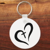 eenvoudig schattig kruis en hart | sleutelhanger (Voorkant)