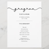 Eenvoudig schattig lettertype bruiloft programma programmakaart (Voorkant)