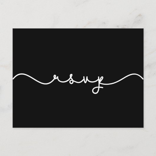 Eenvoudig schattig lettertype bruiloft RSVP Briefk Briefkaart (Voorkant)