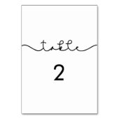 Eenvoudig schattig lettertype bruiloft tafel numme kaart (Achterkant)