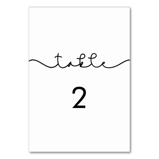 Eenvoudig schattig lettertype bruiloft tafel numme kaart (Voorkant)