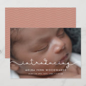Eenvoudig schattig lettertype Introducing baby fot Aankondiging (Voorkant / Achterkant)