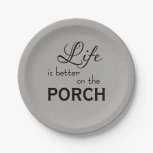 eenvoudig schattig leven is beter op de PORCH   Papieren Bordje