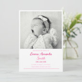 Eenvoudig schattig meisje - Aankondiging van geboo (Staand voorkant)