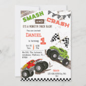 Eenvoudig schattig modern monstertruck kind 1e ver kaart (Voorkant)