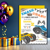 Eenvoudig schattig modern monstertruck kind 2e ver kaart