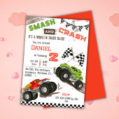 Eenvoudig schattig modern monstertruck kind 2e ver kaart