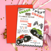 Eenvoudig schattig modern monstertruck kind 3e ver kaart