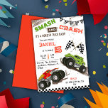 Eenvoudig schattig modern monstertruck kind 5e ver kaart<br><div class="desc">Verhoog de opwinding voor de verjaardag van uw kind met onze "Monster Truck Bash 5th Birthday Invitation!" Dit is perfect voor jonge monstertruck liefhebbers, met dynamische illustraties van brullende monstertrucks in actie, compleet met modderspatten en bandensporen. Vette en levendige tekst verklaart "SMASH and CRASH", waarmee het podium wordt geopend voor...</div>