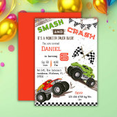 Eenvoudig schattig modern monstertruck kind 6e ver kaart