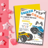 Eenvoudig schattig modern monstertruck kind 7e ver kaart