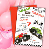 Eenvoudig schattig modern monstertruck kind 7e ver kaart