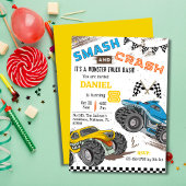 Eenvoudig schattig modern monstertruck kind 8e ver kaart