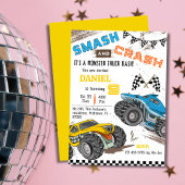 Eenvoudig schattig modern monstertruck kind 9e ver kaart