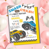 Eenvoudig schattig modern monstertruck kind 9e ver kaart