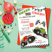 Eenvoudig schattig modern monstertruck kind 9e ver kaart