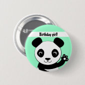 Eenvoudig schattig panda-meisje ronde button 5,7 cm (Voorkant /achterkant)