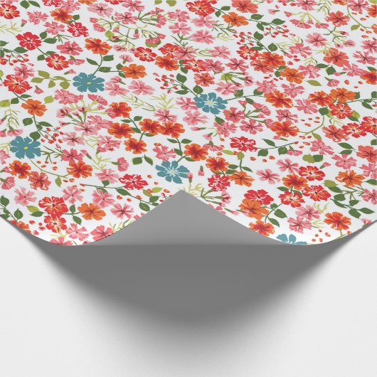 Eenvoudig schattig patroon in kleinschalige bloeme cadeaupapier (Hoek)