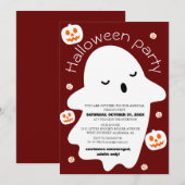 Eenvoudig schattig spooky halloween kostuum party kaart (Voorkant / Achterkant)