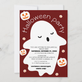 Eenvoudig schattig spooky halloween kostuum party kaart
