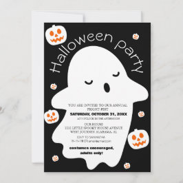 Eenvoudig schattig spooky halloween kostuum party kaart