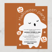 Eenvoudig schattig spooky halloween kostuum party kaart (Voorkant / Achterkant)