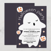 Eenvoudig schattig spooky halloween kostuum party kaart (Voorkant / Achterkant)