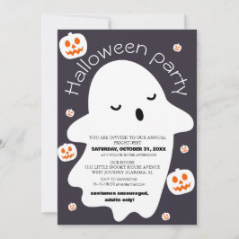 Eenvoudig schattig spooky halloween kostuum party kaart