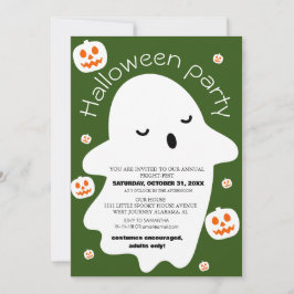 Eenvoudig schattig spooky halloween kostuum party kaart