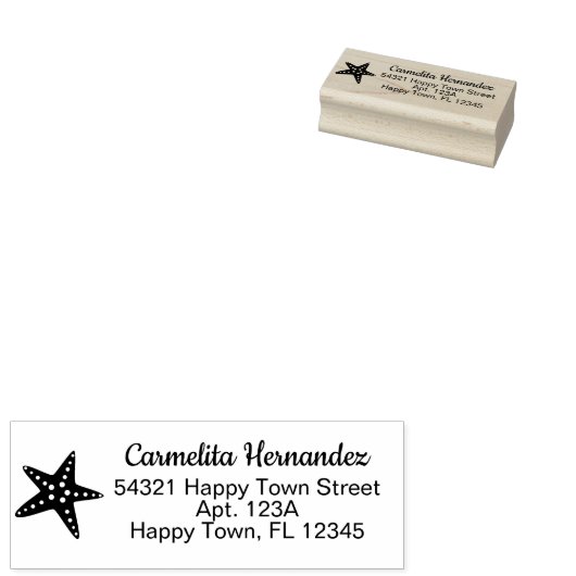 Eenvoudig schattig strand zeesterren retouradres rubberstempel (Gestempeld)