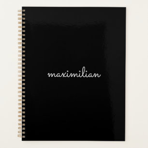 Eenvoudig schattig zwart aangepaste script naam te planner